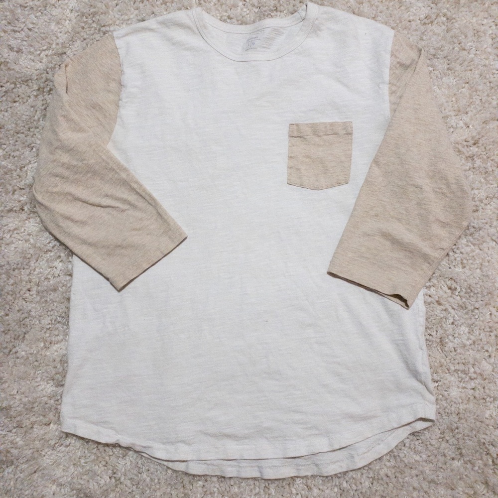 Tan and White Raglan Tee
